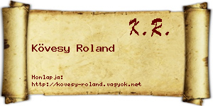 Kövesy Roland névjegykártya